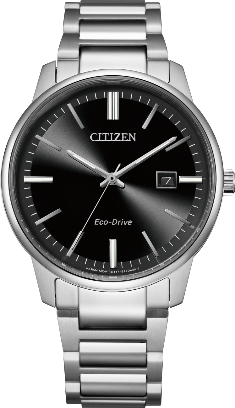 BM7521-85E Citizen Black Dial Silver Stainless Steel Eco Drive Analog Men's Watch. TIMECHECK