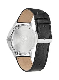 BU2071-01A Citizen Silver Dial Black Leather Strap Multi function Analog Quartz Men's Watch.