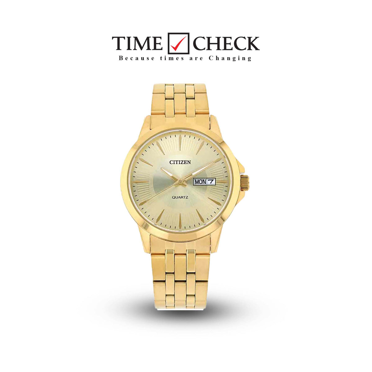 DZ5002-52P Citizen Gold Stainless Steel Gold Dial 42mm Quartz Men's Watch. fashionable