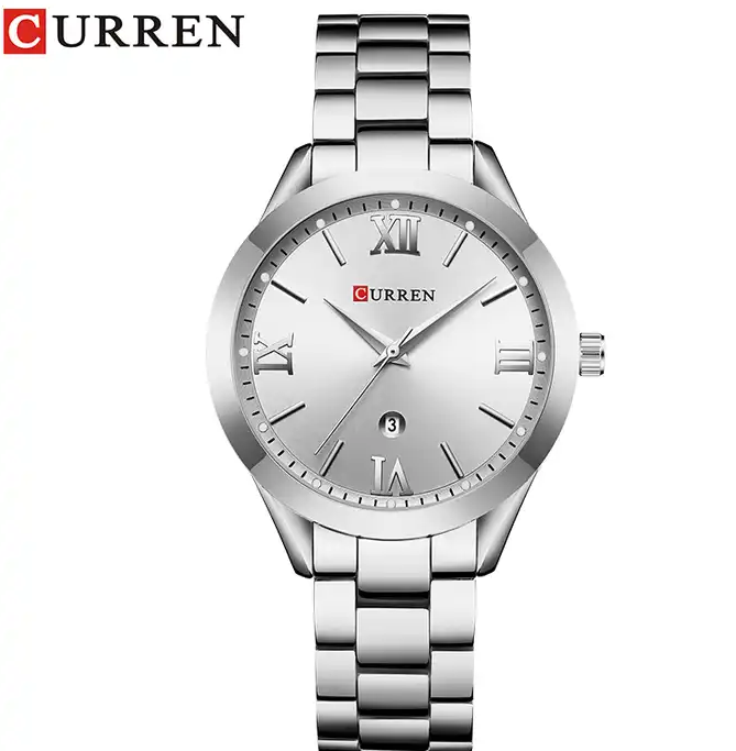 C-9007L Curren Silver Dial Silver Stainless Steel Analog Quartz Women's Watch. TIMECHECK