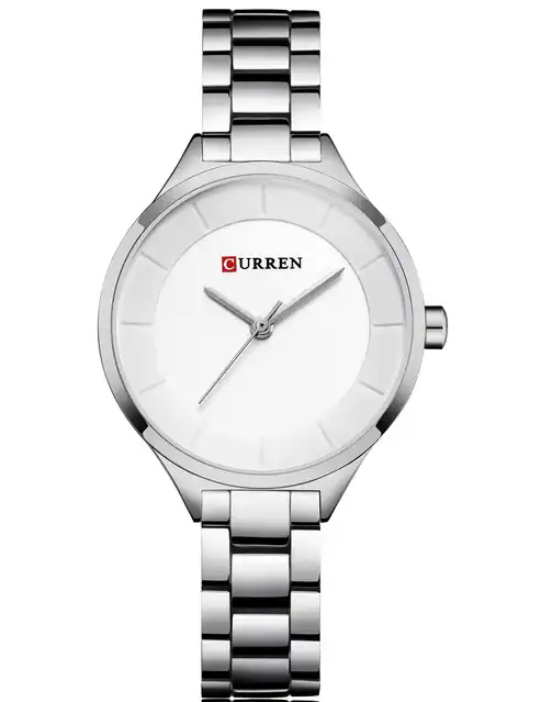 C-9015L Curren Silver Dial Silver Stainless Chain Steel Analog Quartz Women's Watch. TIMECHECK