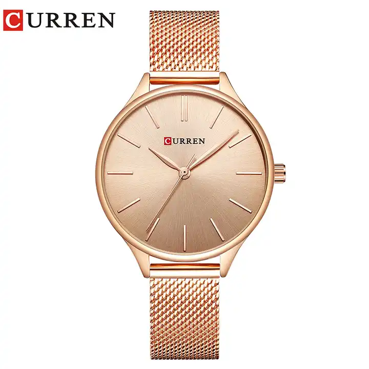 C9024L Curren Rose-gold Dial & Stainless Steel Chain Analog Quartz Women's Watch. TIMECHECK