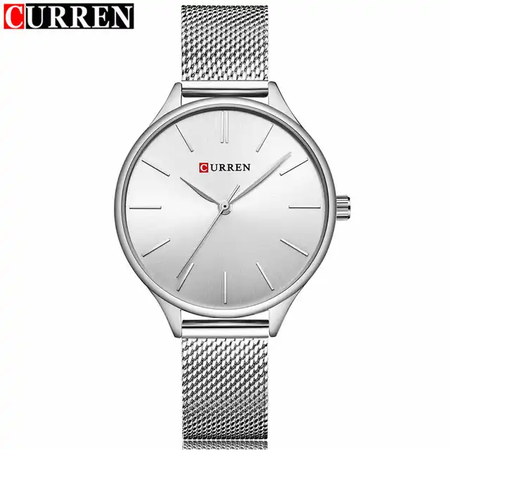 C9024L Curren Silver Dial Silver Stainless Steel Chain Analog Quartz Women's Watch. TIMECHECK