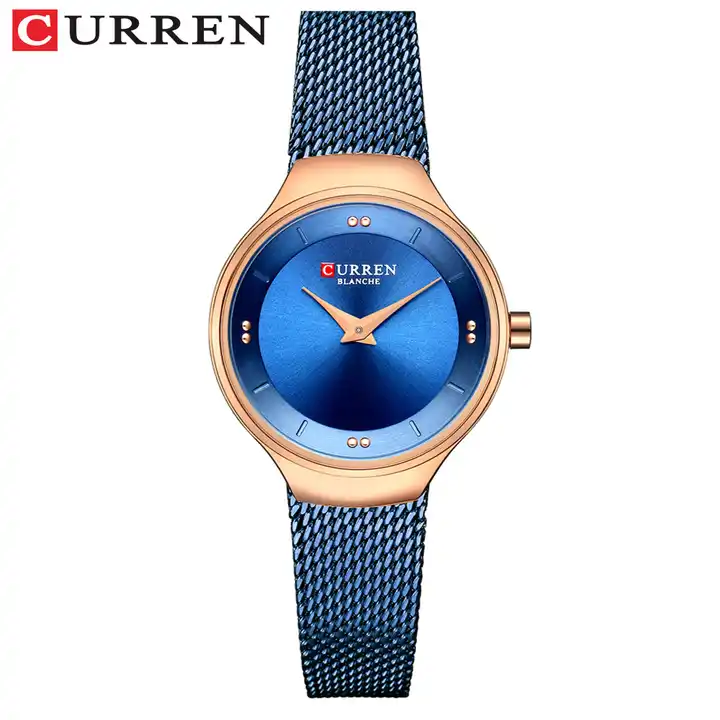 C-9028L Curren Blue Dial Blue Stainless Steel Analog Quartz Women's Watch. TIMECHECK