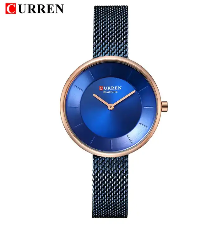 C9030L Curren Blue Dial Blue Stainless Steel Band Analog Quartz Women's Watch. TIMECHECK