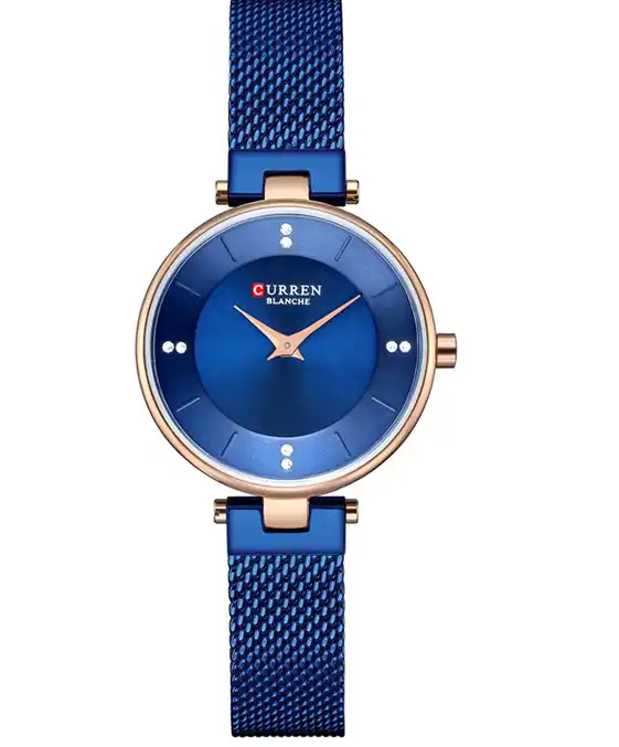 C-9031L Curren Blue Dial Blue Stainless Band Steel Analog Quartz Women's Watch. TIMECHECK