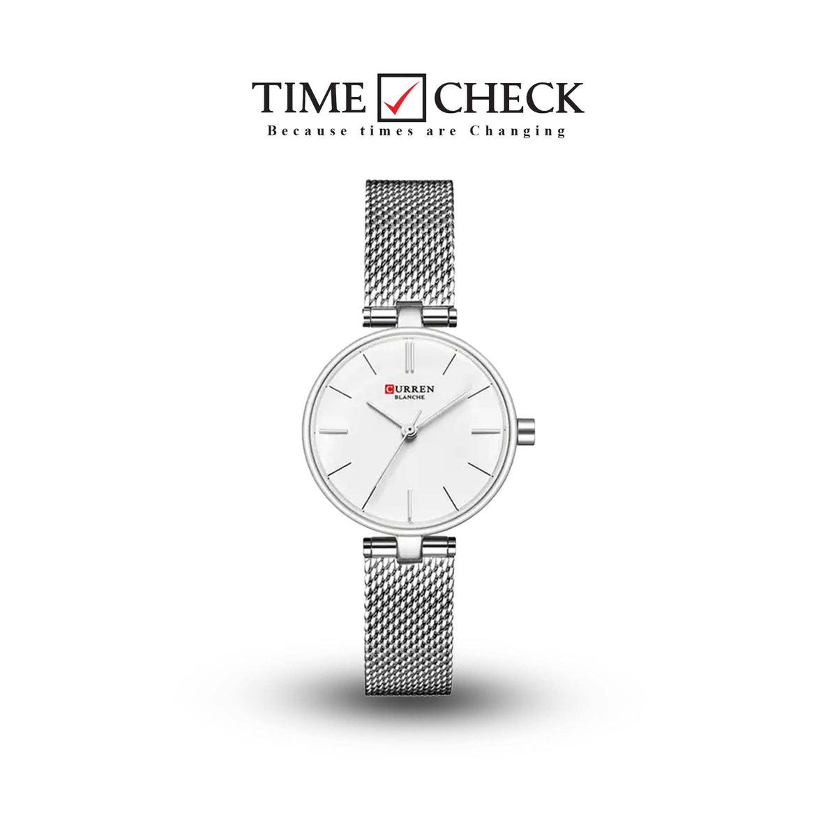 C9038L Curren White Dial Silver Stainless Steel Chain Analog Quartz Women's Watch. TIMECHECK