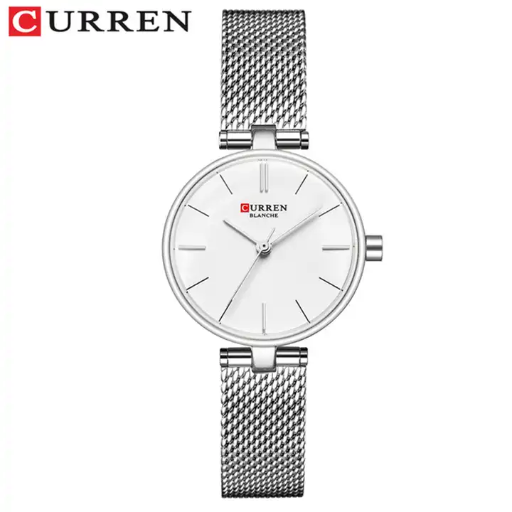 C9038L Curren White Dial Silver Stainless Steel Chain Analog Quartz Women's Watch. TIMECHECK