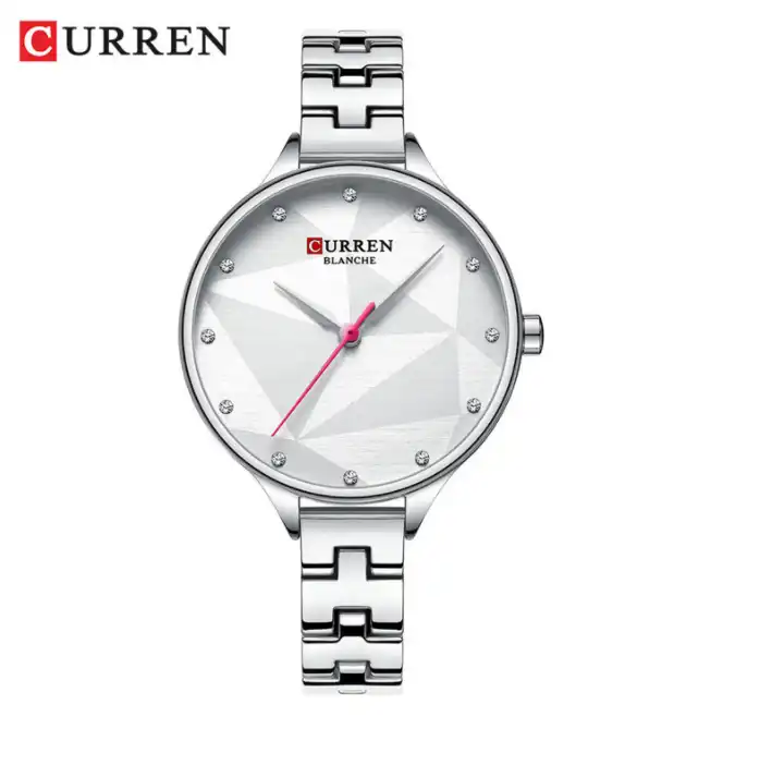 C9047L Curren Silver Dial Silver Stainless Steel Chain Analog Quartz Women's Watch. TIMECHECK