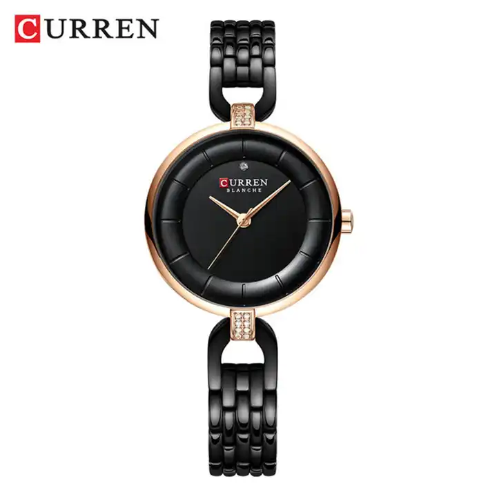 C-9052L Curren Black Dial Black Stainless Chain Steel Analog Quartz Women's Watch. Timecheck