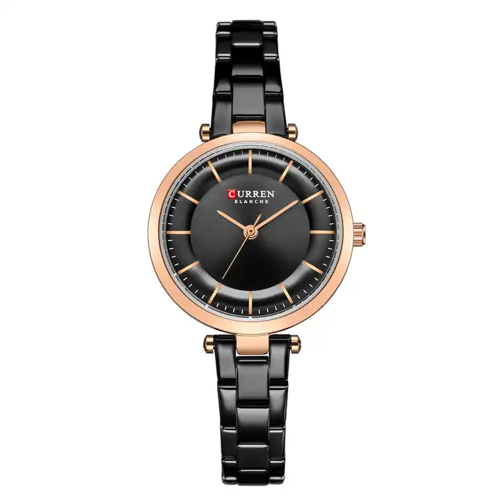 C-9054L Curren Black Dial & Black Stainless Steel Chain Analog Quartz Women's Watch. TIMECHECK