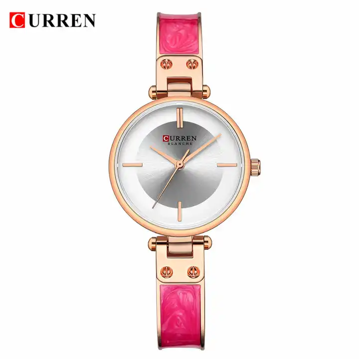 C9058L Curren Silver Dial Rose-gold Stainless Chain Steel Analog Quartz Women's Watch. TIMECHECK