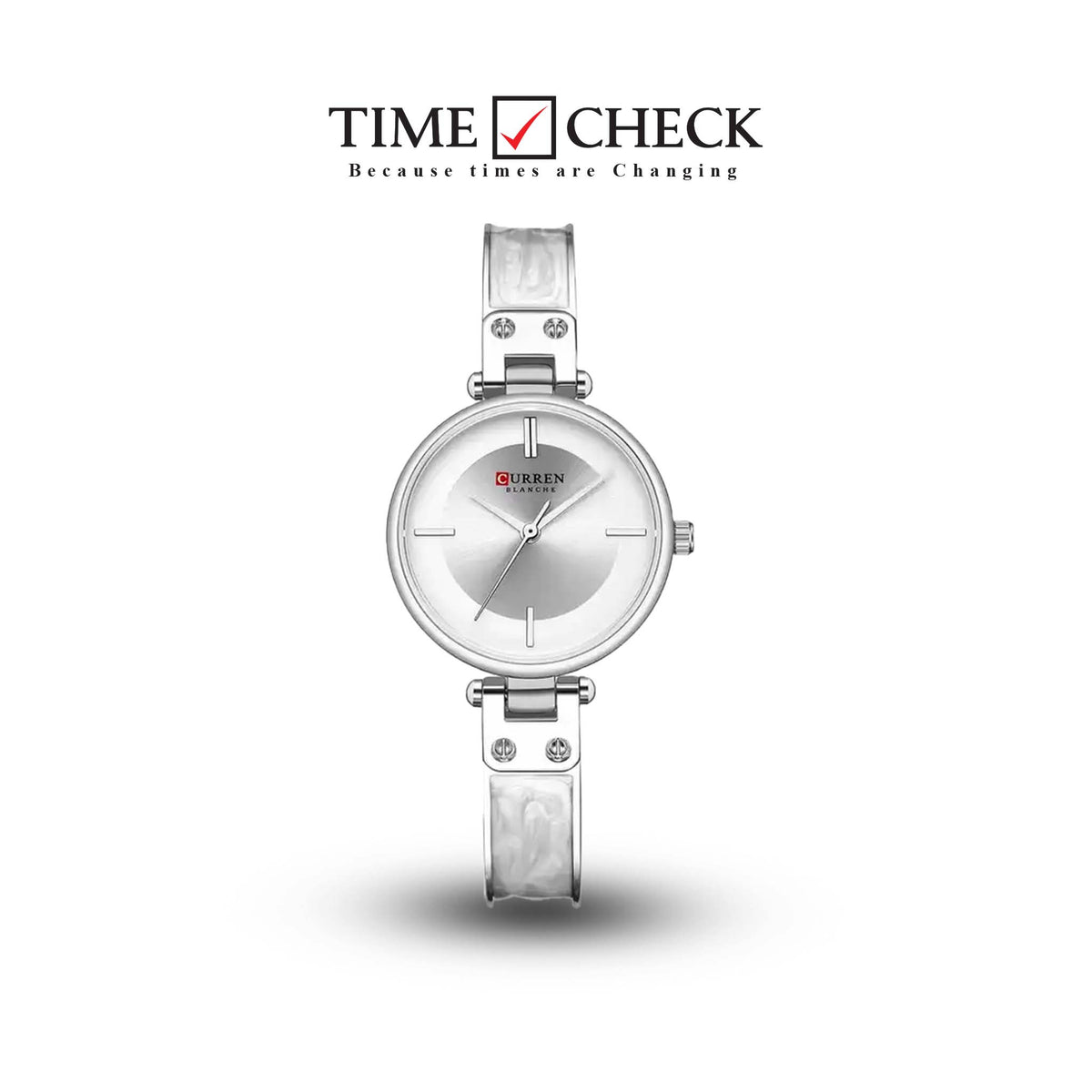 C9058L Curren Silver Dial Silver Stainless Chain Steel Analog Quartz Women's Watch. TIMECHECK