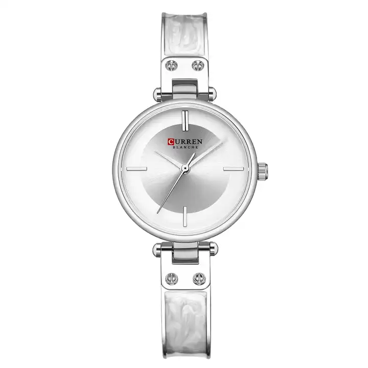 C9058L Curren Silver Dial Silver Stainless Chain Steel Analog Quartz Women's Watch. TIMECHECK