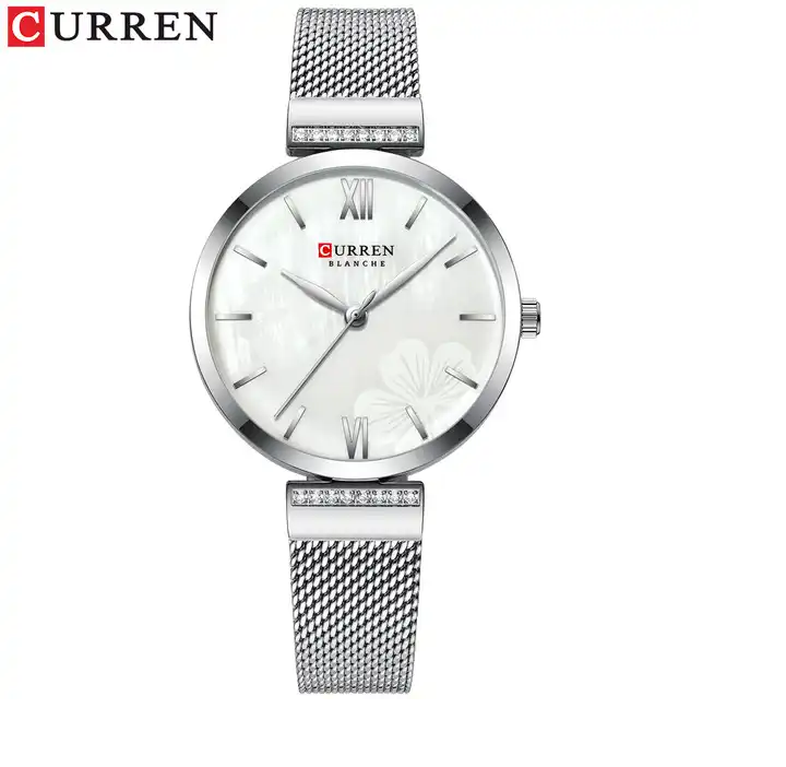 C9067L Curren White Dial Silver Stainless Steel Chain Analog Quartz Women's Watch. TIMECHECK