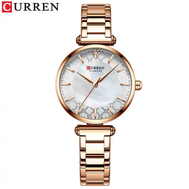 C-9072L Curren Silver Dial Rose-gold Stainless Steel Analog Quartz Women's Watch. TIMECHECK