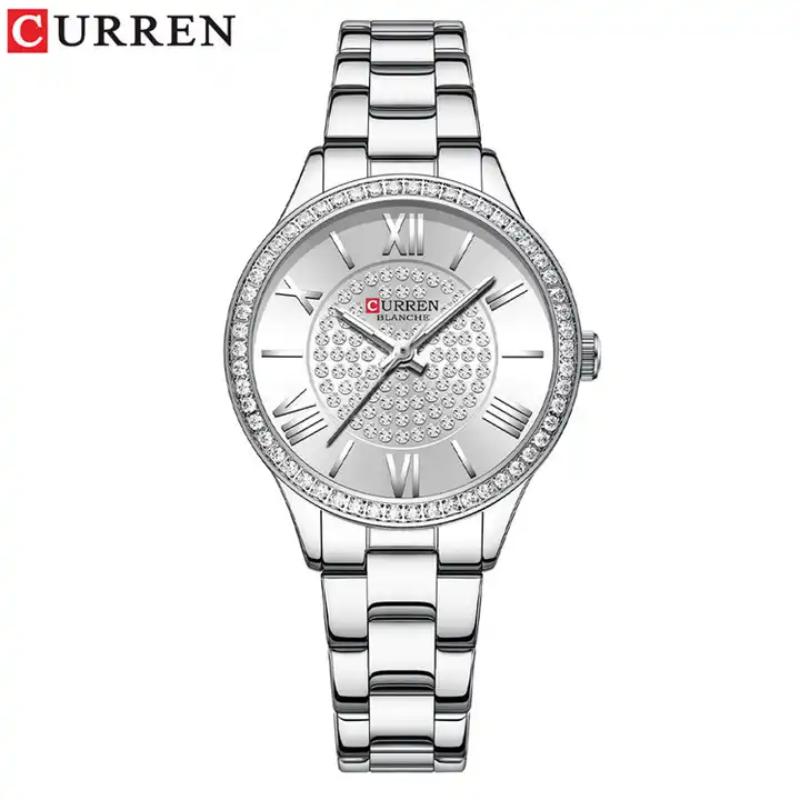 C-9084L Curren Silver Dial Silver Stainless Chain Steel Analog Quartz Women's Watch. TIMECHECK