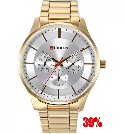 M_8282 Curren Silver Dial Silver Stainless Steel Chain Analog Quartz Men's Watch. TIMECHECK