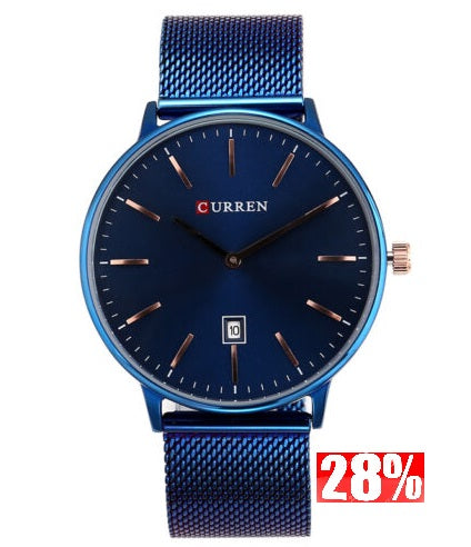 M:8302 Curren Date Display Casual Stainless Steel Band Analog Quartz Men's Watch.