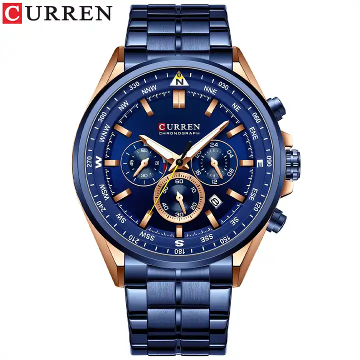 M:8399 Curren Fashion Chronograph Stainless Steel Analog Quartz Men's Watch. TIMECHECK