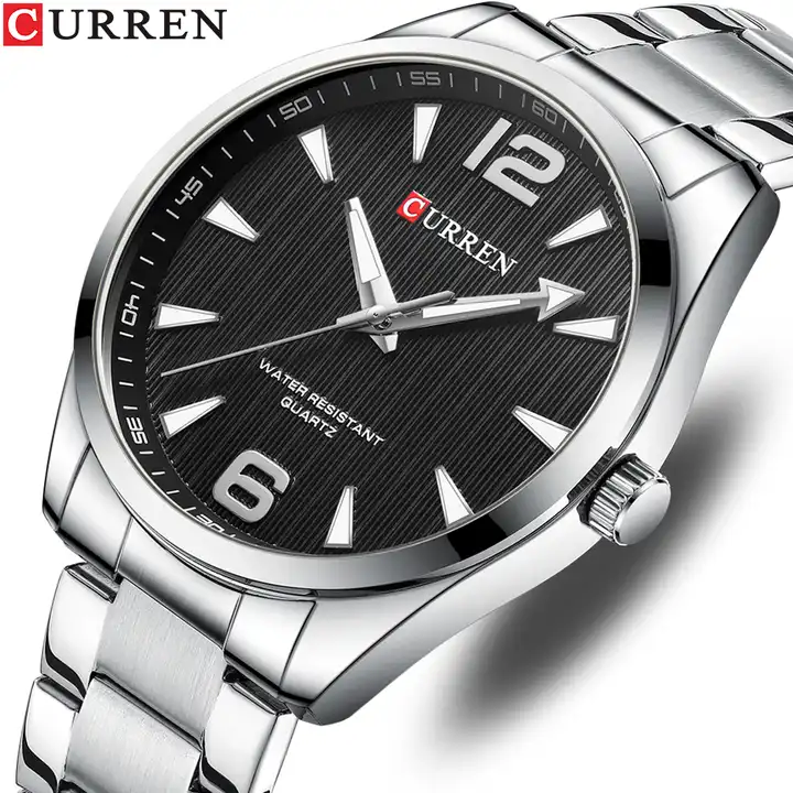 M 8434 Curren Black Dial Silver Stainless Steel Analog Quartz Men s Wa Timecheck