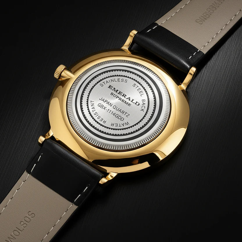 Emerald Heritage Edition ES-9111 Black Dial Gold-Tone Men's Watch