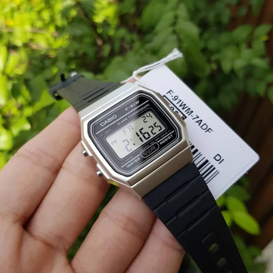 Casio stainless steel case digital watch best sale