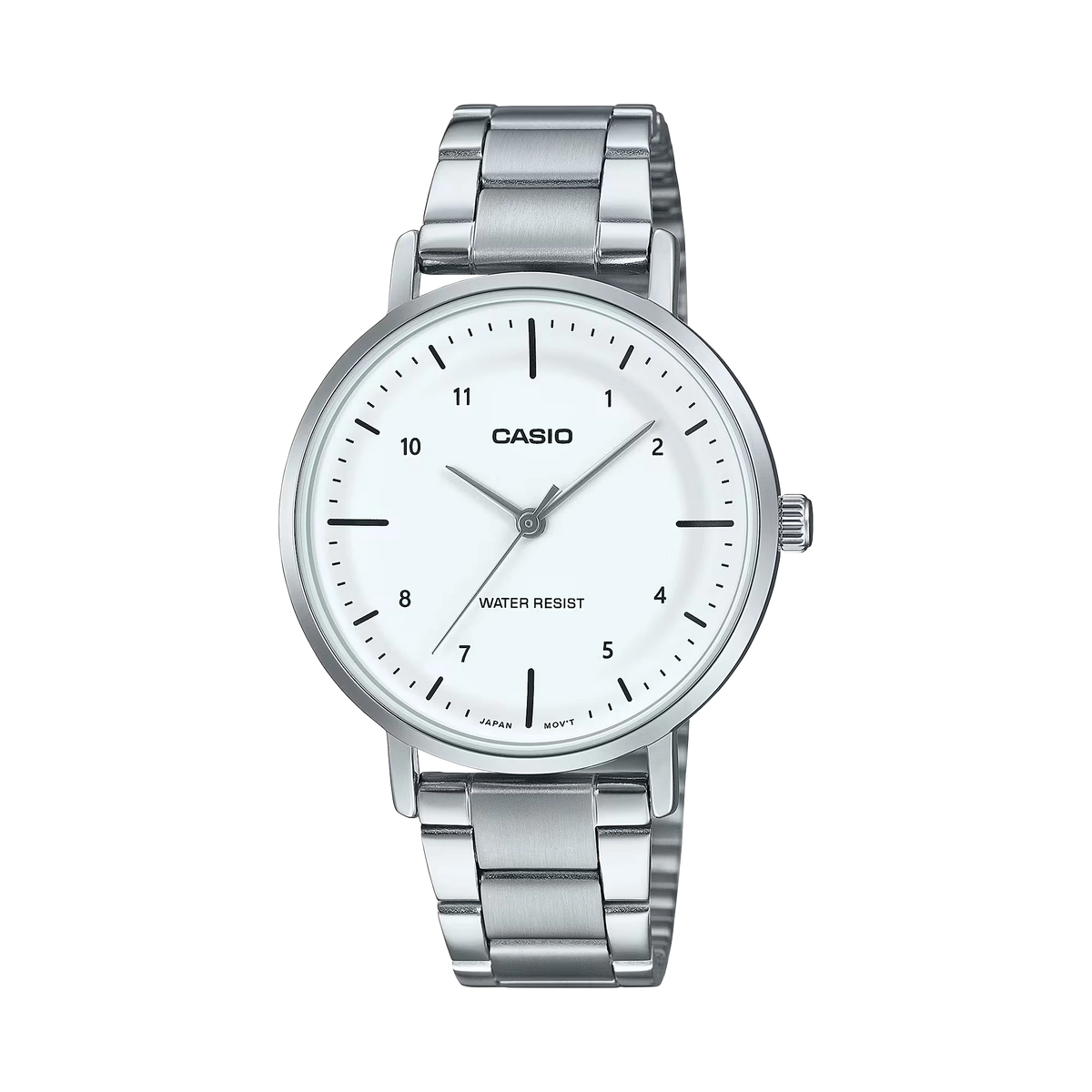 LTP-VT03D-7BDF Casio White Dial Silver Stainless Steel Chain Analog Women's Watch