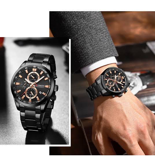 M-8445-Curren-Stylish-Roman-BLACK