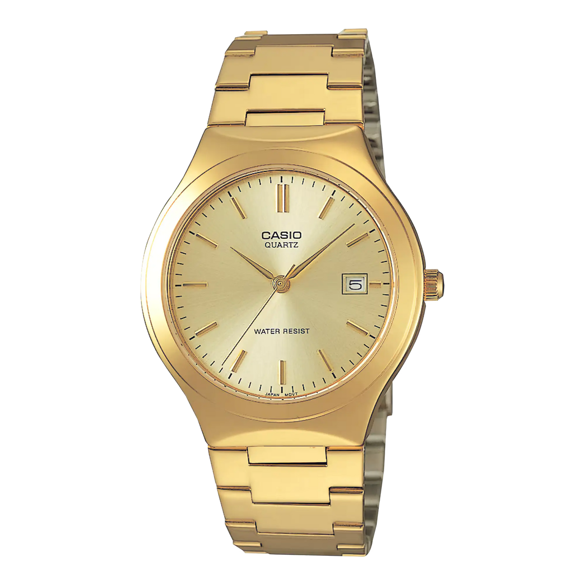 MTP-1170N-9ARDF Casio Gold Dial Stainless Steel Analog Quartz Men's Watch.