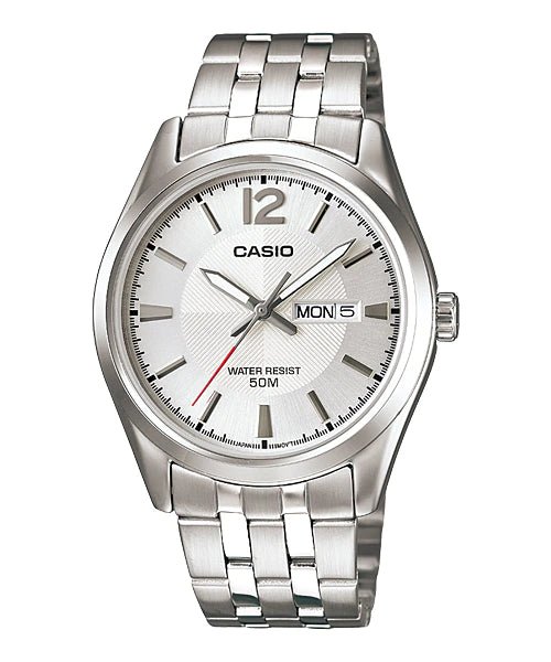 MTP-1335D-7AVDF Casio Stainless Steel White Dial Quartz Analog Men's Watch.