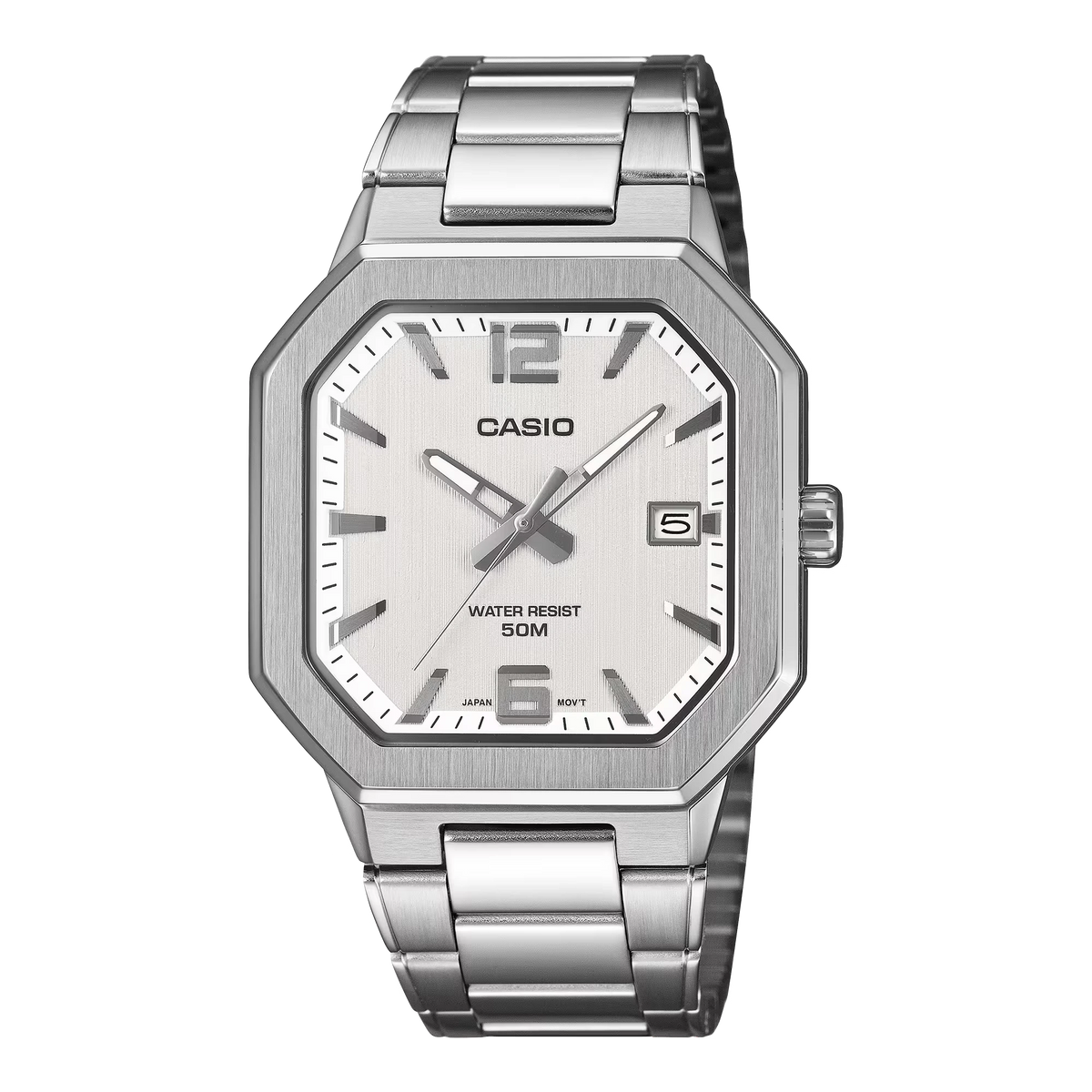 MTP-B195D-7AVDF Casio White Dial Silver Stainless Steel Chain Analog Men's Watch.