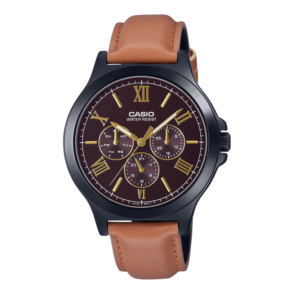 MTP-V300BL-5AUDF Casio Brown Dial Multi Function Analog Quartz Men's Watch