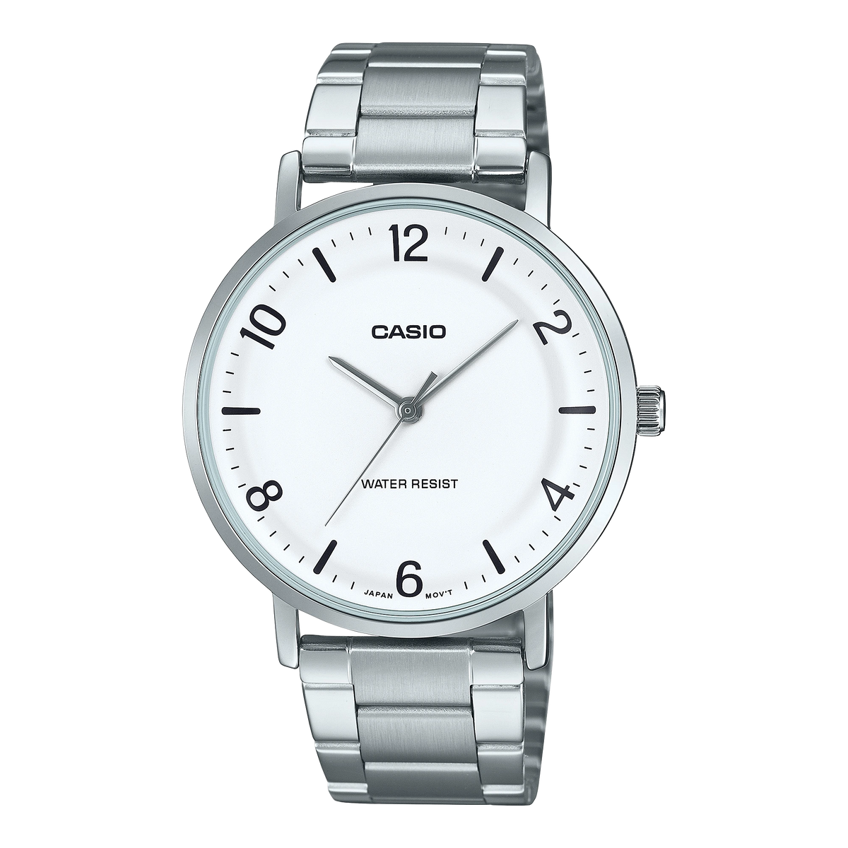 MTP-VT03D-7BDF Casio White Dial Silver Stainless Steel Chain Analog Men's Watch