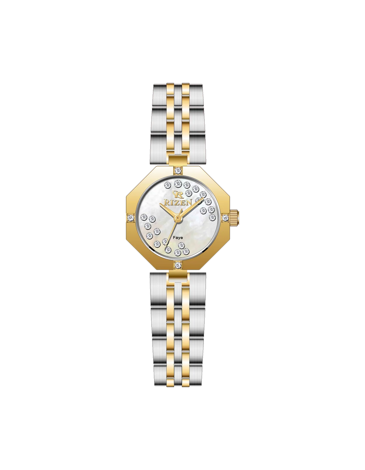 Rizen Faye  RZ-1011L Two Tone stainless steel Quartz