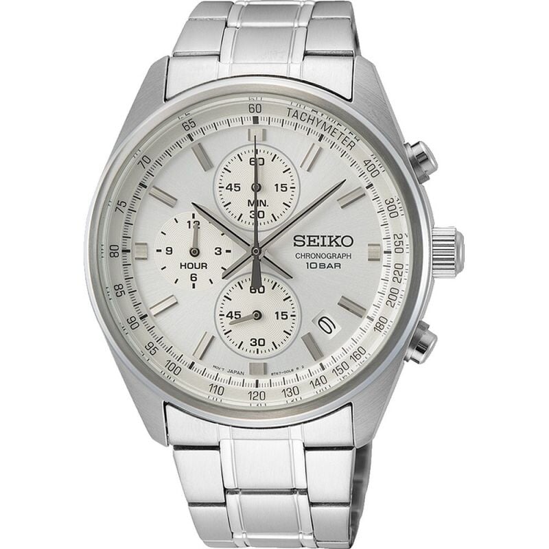 Seiko white face chronograph sale