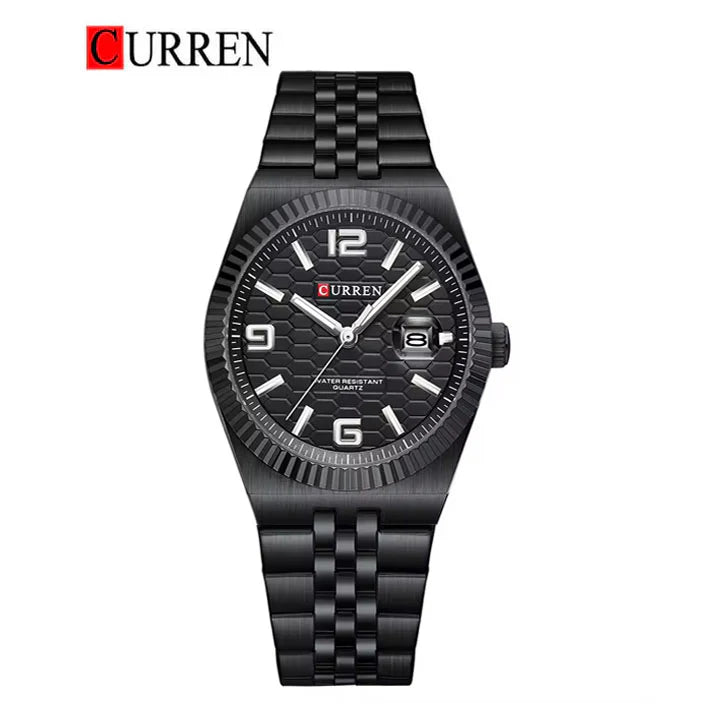 C-8498L Curren Black Dial & Black Stainless Steel Chain Analog Quartz Women's Watch.