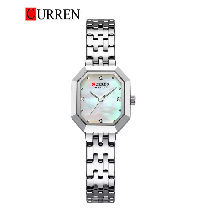 C-9108L Curren Silver  Dial & Silver Stainless Steel Chain Analog Quartz Women's Watch.