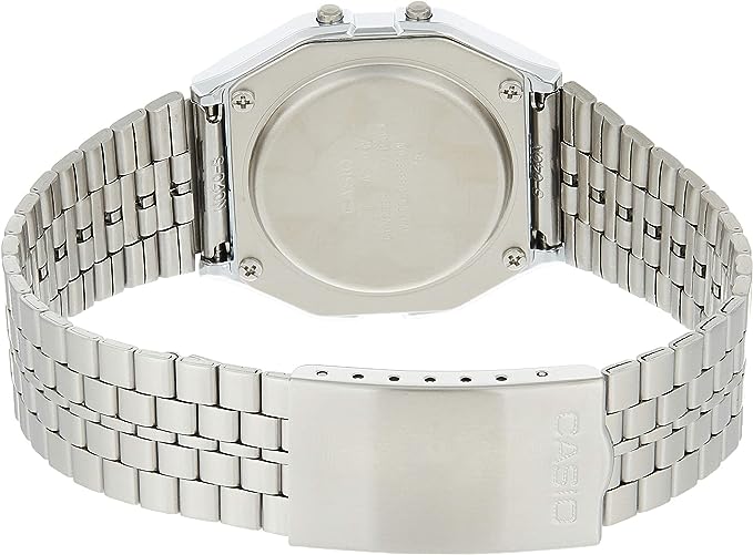A159W-N1DF Casio Vintage Stainless Steel Silver Tone Digital Rectangle Unisex Watch. - Timecheck