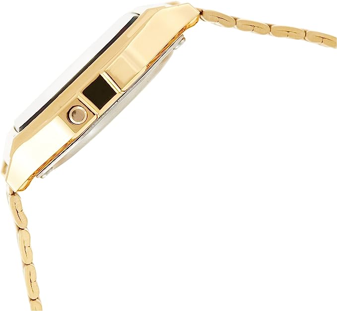 A159WGEA-1DF Casio Stainless Steel Gold Tone Digital Rectangle Unisex Watch. - Timecheck