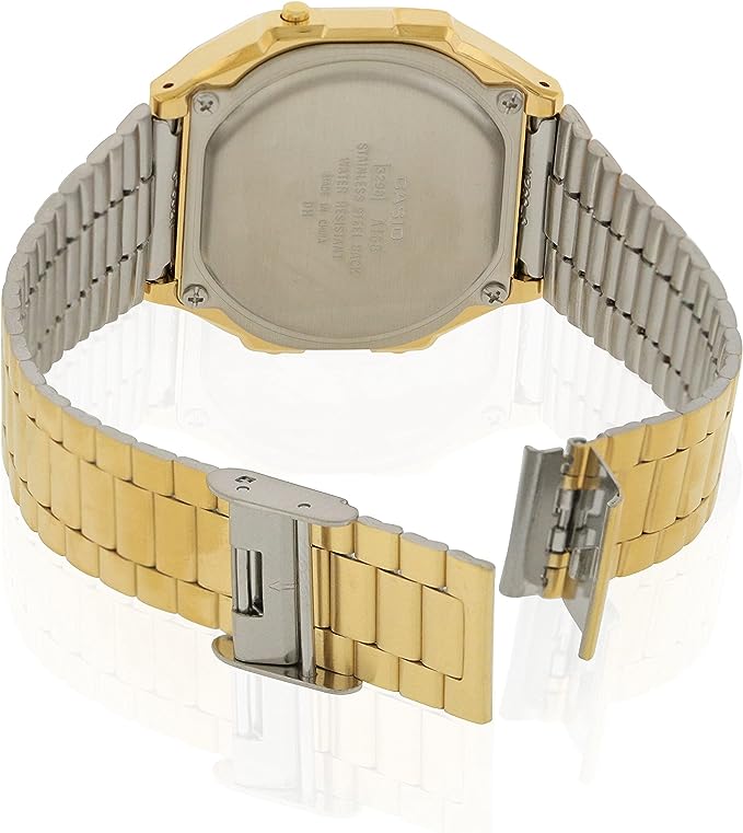 A168WG-9WDF Casio Vintage Gold Metal Band Illuminator Digital Men's Watch. - Timecheck