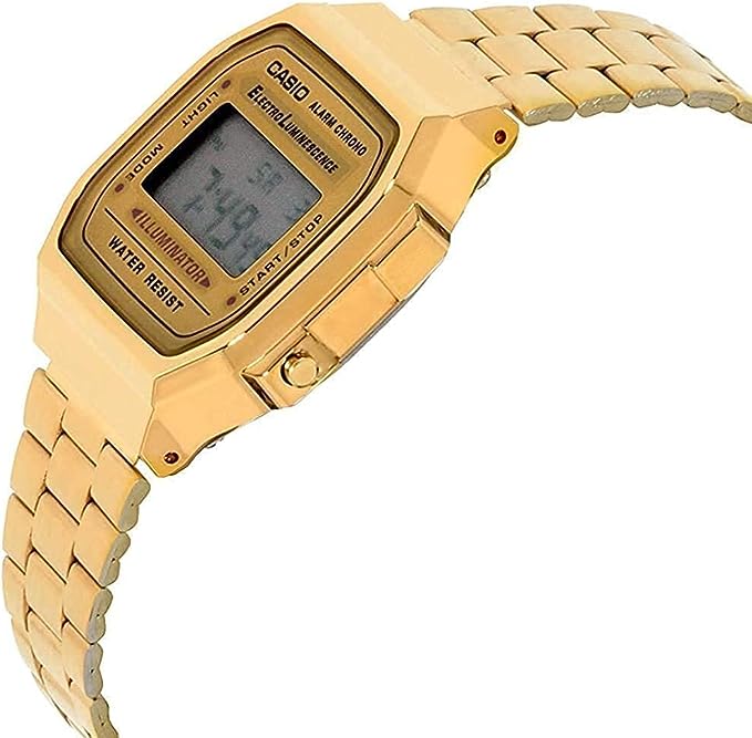 A168WG-9WDF Casio Vintage Gold Metal Band Illuminator Digital Men's Watch. - Timecheck