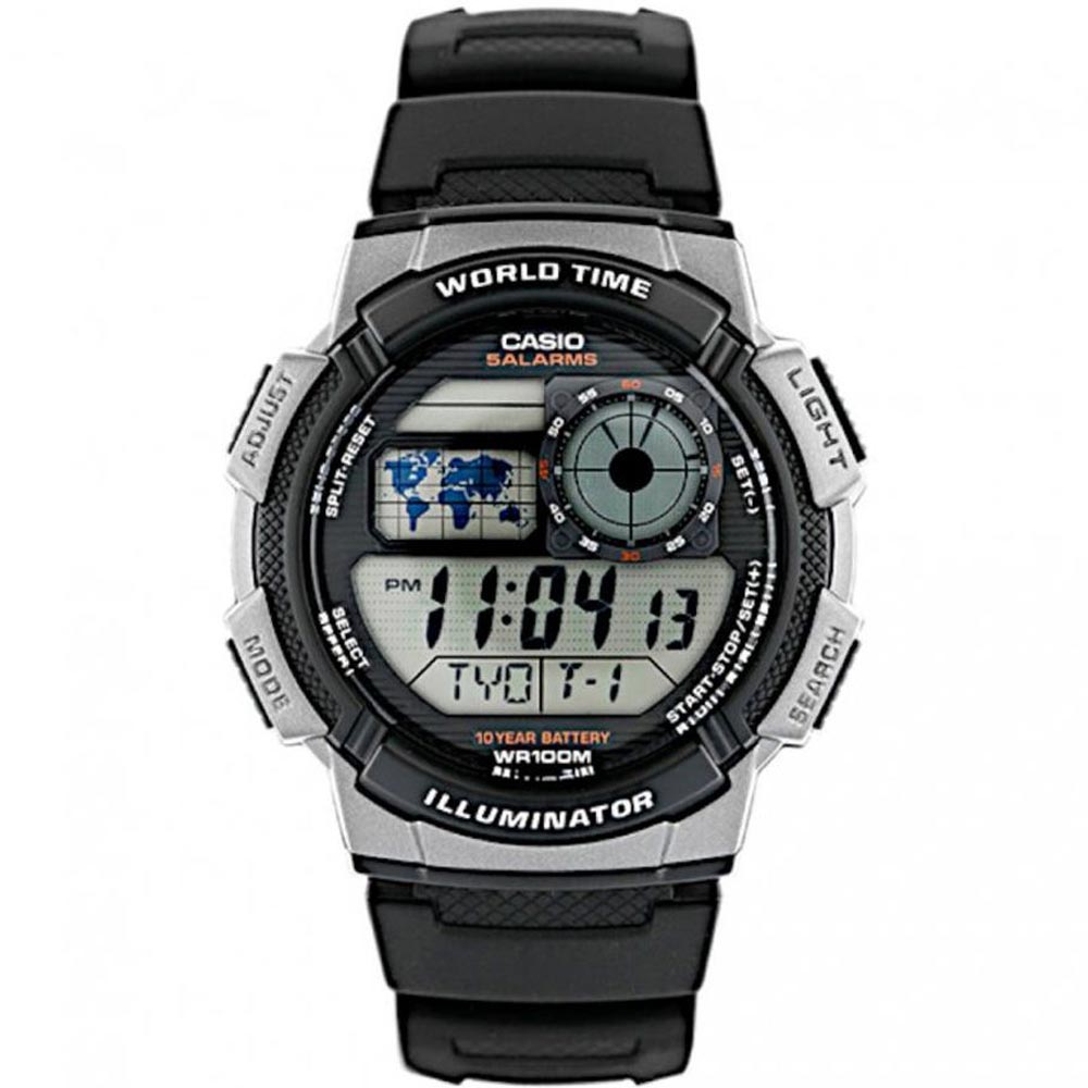 AE-1000W-1BVDF Casio Black Rubber Strap Sporty Digital Quartz Men's Watch. - Timecheck