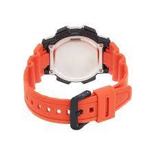 AE-1000W-4BVDF Casio Orange Resin Band 5 Alarms Chronograph World Time Men's Watch. - Timecheck