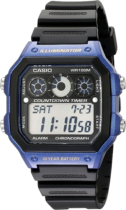 AE-1300WH-2AVDF Casio with Black Resin Band Digital Men's Watch. - Timecheck