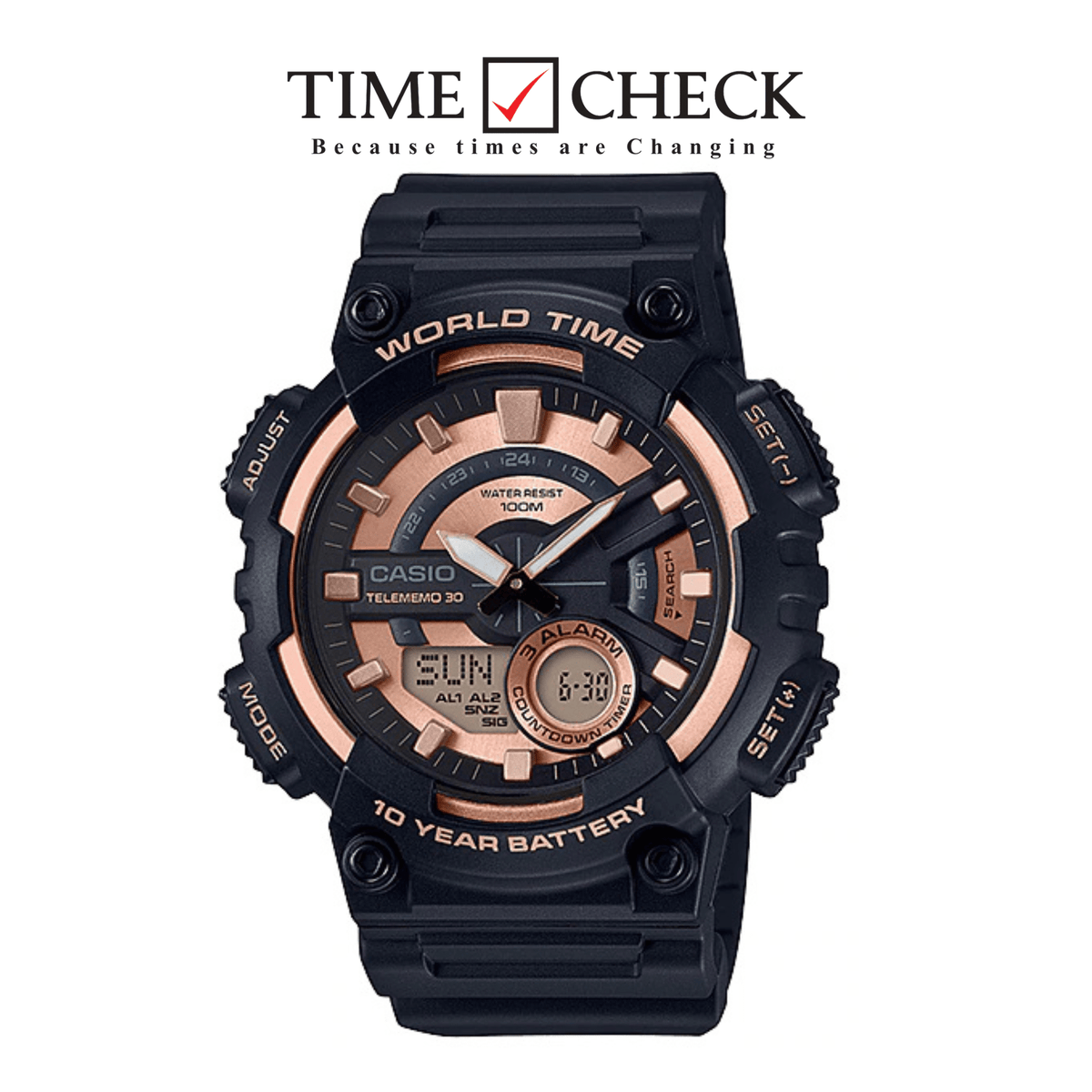 AEQ-110W-1A3VDF Ana-Digi Quartz Men's Watch - Timecheck