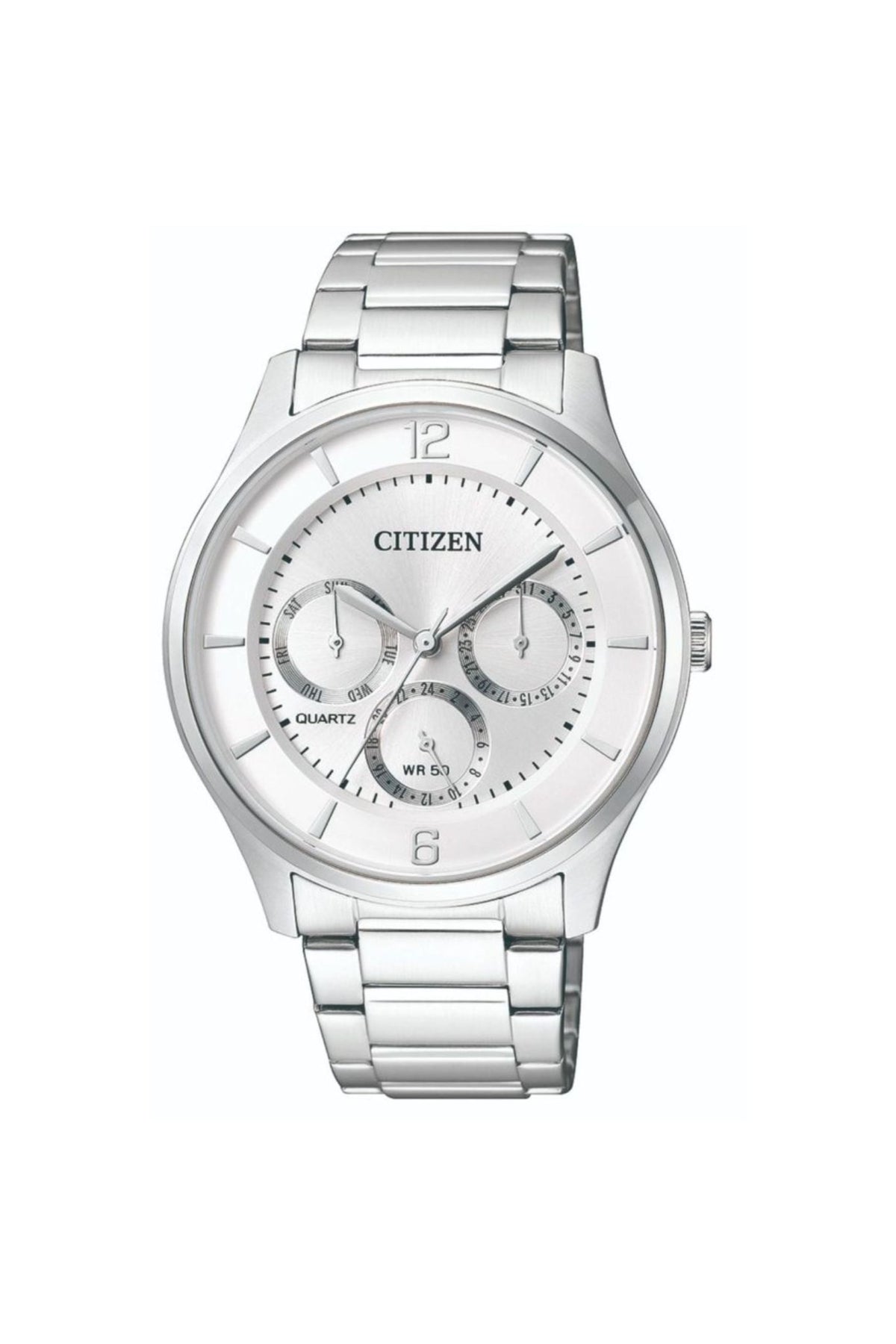AG8351-86A Citizen Analog White Dial Quartz Multi Function Men's Watch. - Timecheck
