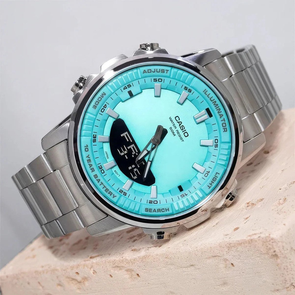 Casio AMW-880D-2A2VDF Tiffany Dial Men’s Wrist Watch. - Timecheck