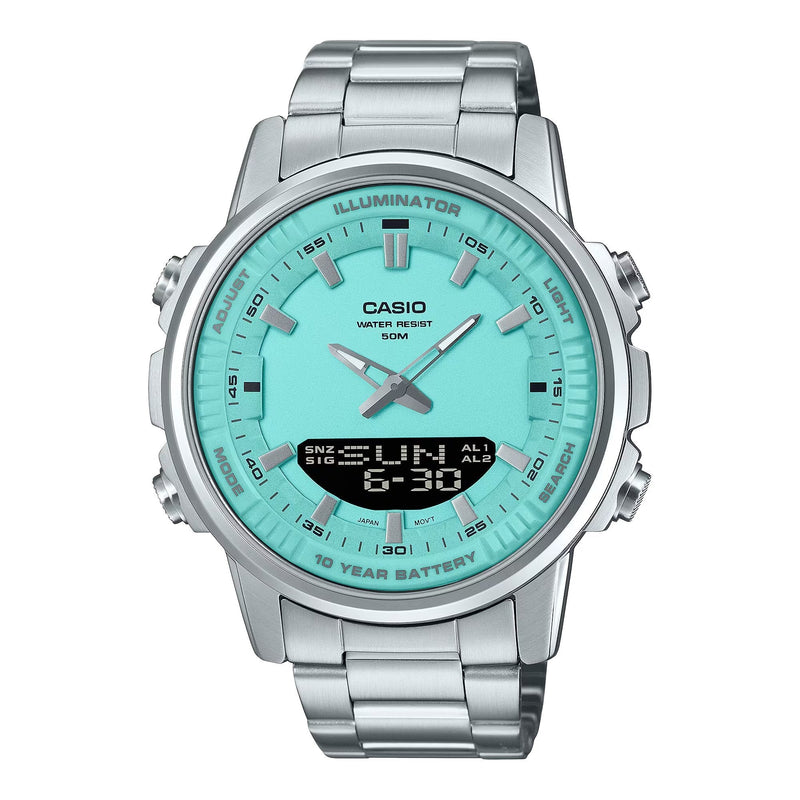 AMW-880D-2A2VDF Casio Silver Stainless Steel Black Dial Men’s Wrist Watch. - Timecheck