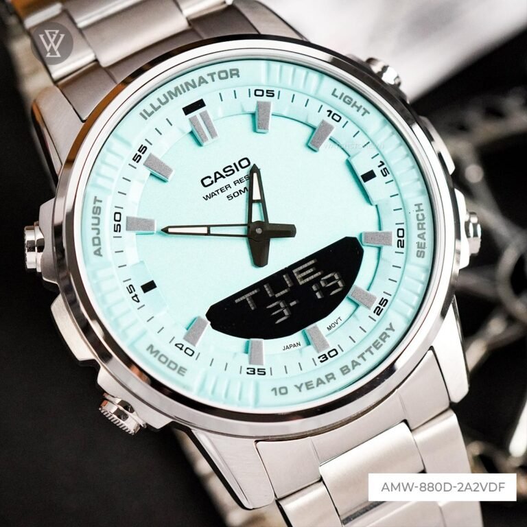 Casio AMW-880D-2A2VDF Tiffany Dial Men’s Wrist Watch. - Timecheck